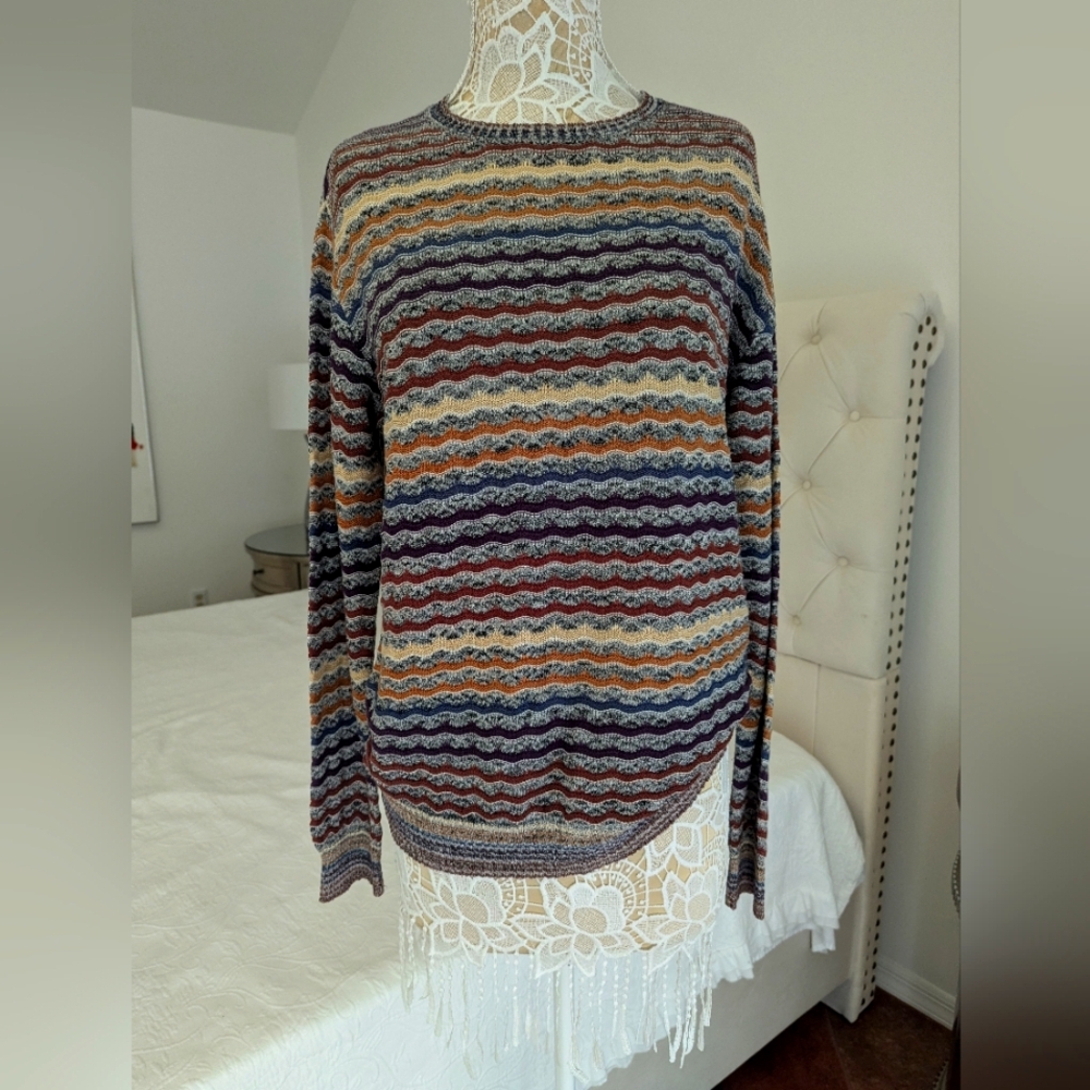 Missoni Sport VIntage Multicolor Knitted Sweater. Size 50